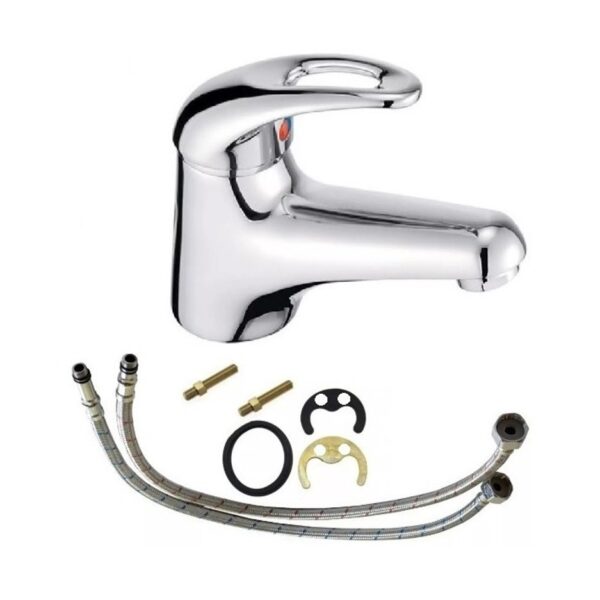 r201056.jpg Griferia Monocomando Lavatorio Bajo Cromo Metal Cromado Mezcladora Agujero