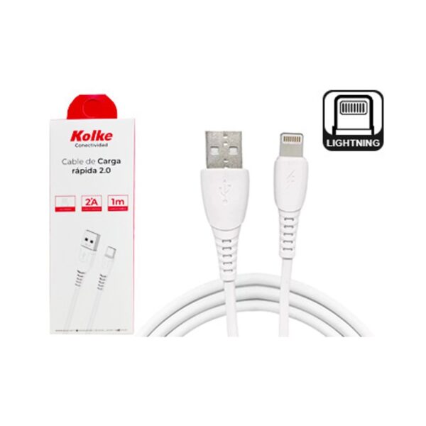 Cable Usb Iphone Lightning 8 Pines Kolke 1M En Caja