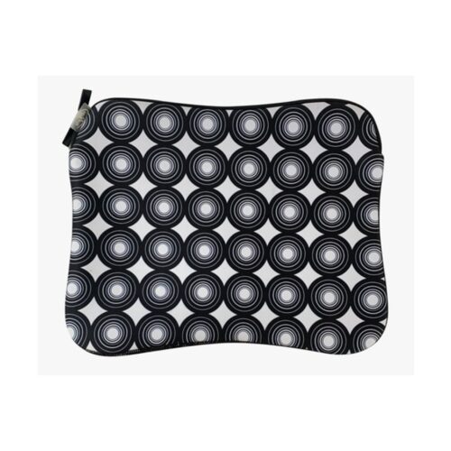Estuche Funda Neoprene Con Cierre Notebook 14 Pulgadas Diseño Circulos Fondo Blanco