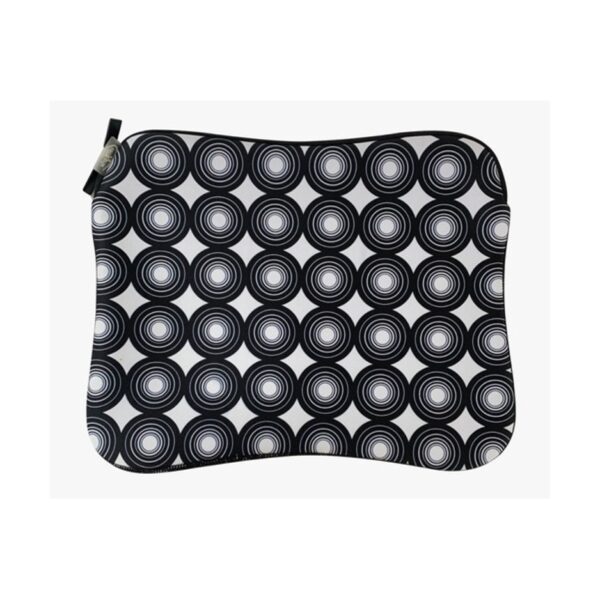 Estuche Funda Neoprene Con Cierre Notebook 14 Pulgadas Diseño Circulos Fondo Blanco