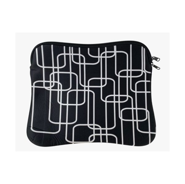 Estuche Funda Neoprene Con Cierre Notebook 14 Pulgadas Diseño Lineas Fondo Negro
