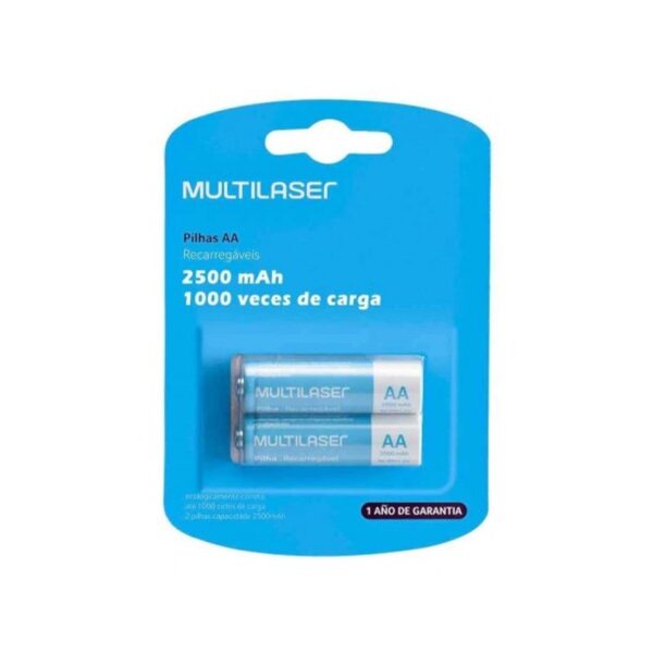 Pilas Recargables MultiLaser Aa 2500Mah Blister X 2