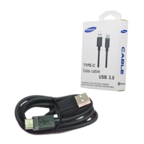 Cable Cargador Samsung Celular Usb a Tipo C Negro 25W carga rapida en caja