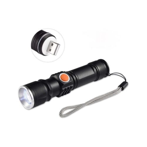 Linterna Led recargable usb 3 modos con zoom