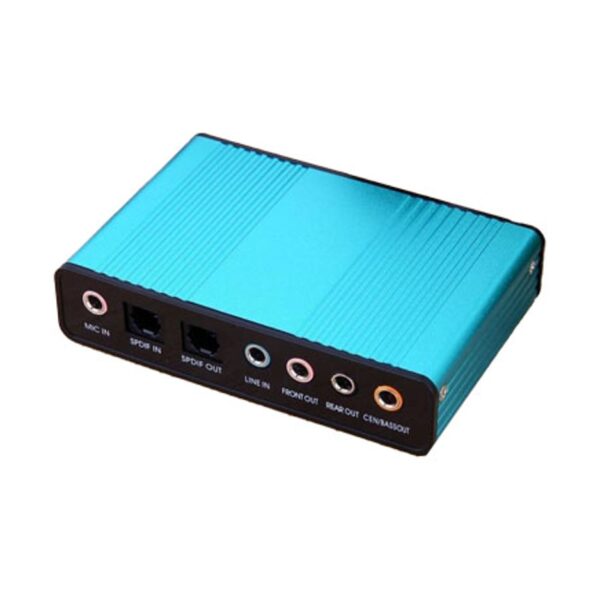 Placa De Sonido Usb 5.1 Externa Digital Salida Y Entrada Optica Cable Usb Incluido