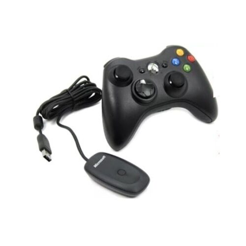 Joystick Inalambrico Microsoft Mando Wireless Xbox 360 Black + Adaptador Receptor Inalambrico Original