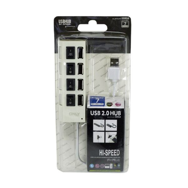Adaptador Hub Usb 4 Puertos - Blanco Only [Ada21015]