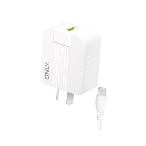 Cargador Usb Cabezal Carga Rapida - 1Usb + Cable Lightning - Blanco Only [040060101]