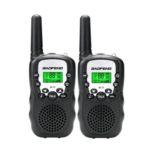 Handy Kit X 2 Baofeng Bf-t3 Radio Walkie Talkie Uhf 22 Infantil Juguete Niños Negro