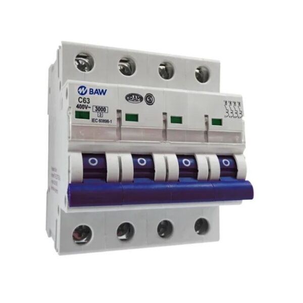 Interruptor Llave Termica Tetrapolar Termomagnetica Tm 4P-63A-3Ka-C 63A Baw K34C63