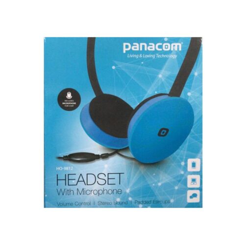 Auricular Panacom Vinvcha Con Micrófono Ho-9812 Sonido Estéreo Celeste