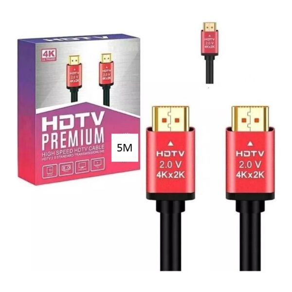 Cable Hdmi a Hdmi 4K y 2K Ultra Hd Premium Alta Velocidad 2.0V 5 Metros