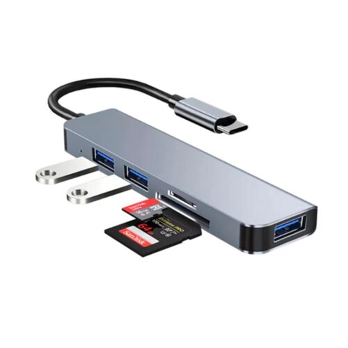 Hub Usb Tipo C 5 En 1 Usb 3.0 2 Usb X 2.0 Para Pc Mac iPad Sd/tf Seisa Byl-2103T