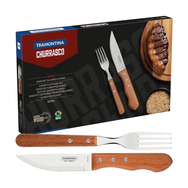 r201307.jpg Set 12 Piezas Asado Parrillero Churrasco Tramontina Samihome Cuchillo y Tenedor
