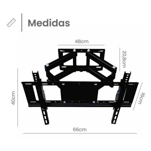 Soporte De Tv Led Lcd Smart 26 A 65 Pulgadas Movil Doble Brazo de Pared Reforzado