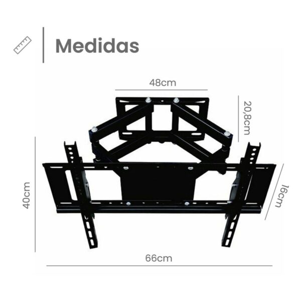 Soporte De Tv Led Lcd Smart 26 A 65 Pulgadas Movil Doble Brazo de Pared Reforzado