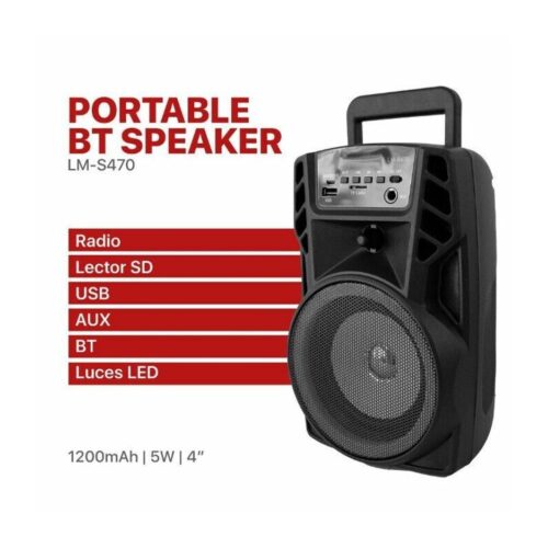 Parlante Bluetooth 4 Pulgadas Mod 86 Only Negro LM-S470 Quadrate