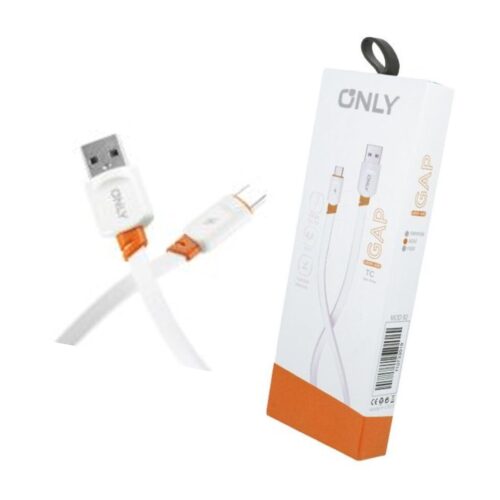 Cable Usb Gap Tipo C Carga Rapida 4,4A Calidad Premium 1 Metro Blanco Only MOD2001