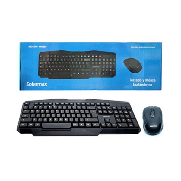 Kit Teclado + Mouse Solarmax Kb302W+Mw200 2.4Ghz Teclado Lleva 1Aa Mouse 2Aaa No Incluidas Inalambrico