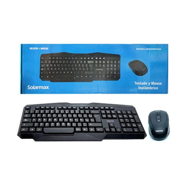 Kit Teclado + Mouse Solarmax Kb302W+Mw200 2.4Ghz Teclado Lleva 1Aa Mouse 2Aaa No Incluidas Inalambrico