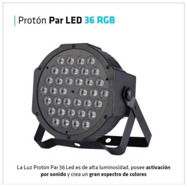 Proton Luz Flash 36 Led Regulable Efecto Boliche Fiesta Audioritmico Dj Rgb Dmx