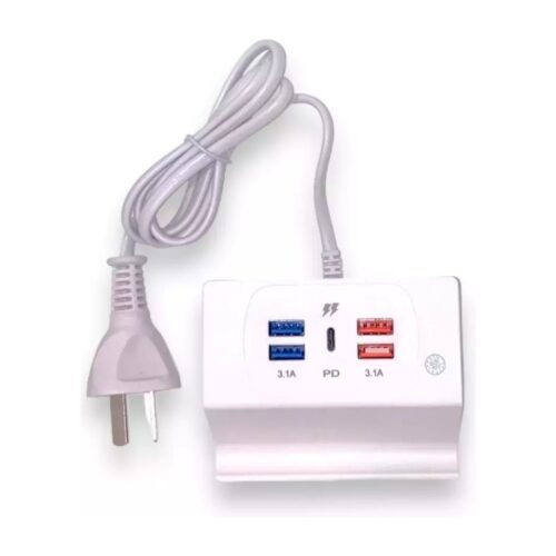 Dock Cargador Base Estacion 4 Usb + Tipo C Stand De Carga 3.1a