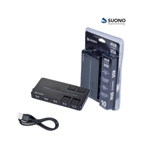Hub Usb 10 Puertos Con Luz Led 2.0 Switch Suono