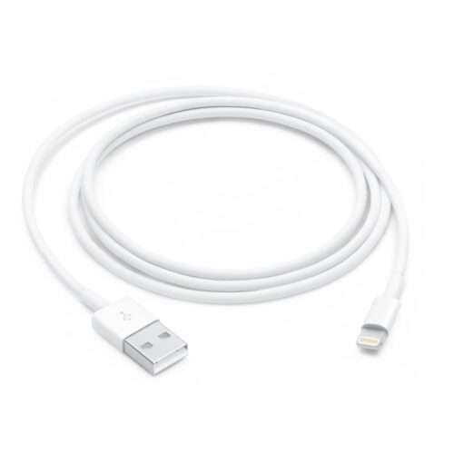 Cable Cargador Usb Para iPhone Lightning iPad Largo 1 Mts Blanco