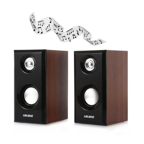 Parlantes Altavoces Para Pc Multimedia 2.0 Portatil Usb y Plug 3,5mm LEERFEI YST-1017 Color Negro