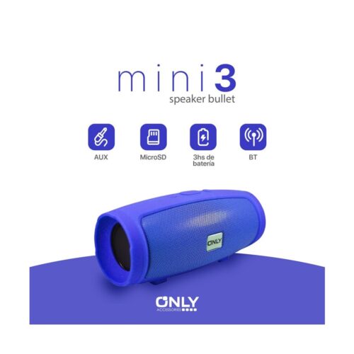 Parlante Bluetooth Inalambrico Bullet Small Only Mod Mini 3 Azul