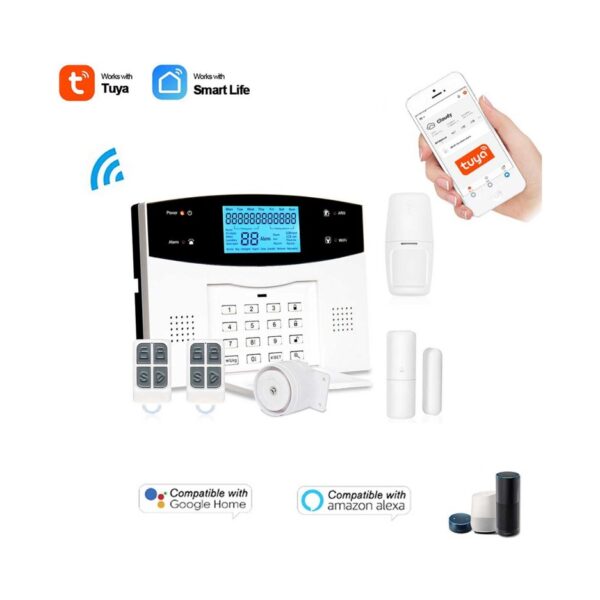 Kit Alarma Domiciliaria Wifi/gsm Only Con 2 Sensores + sirena + control remoto