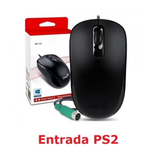 Mouse Ps2 Genius Dx-110 Ambidiestro Con Cable Negro