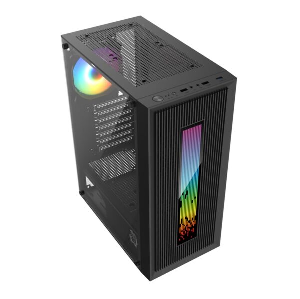 Gabinete Pc Gamer Raptor Vortex TG Mid-Tower RGB Back Fan x1 + Led Front Boton