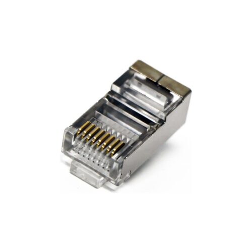 Fichas de Red Conector Rj45 Blindada Metal Cat5e Utp Crimpear Rj 45