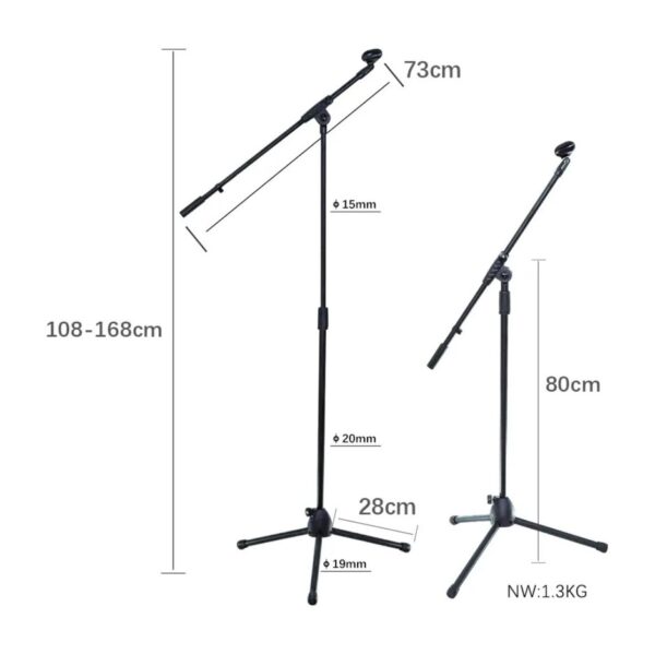 Soporte Pie De Microfono Jirafa Con Pipeta Regulable Simple