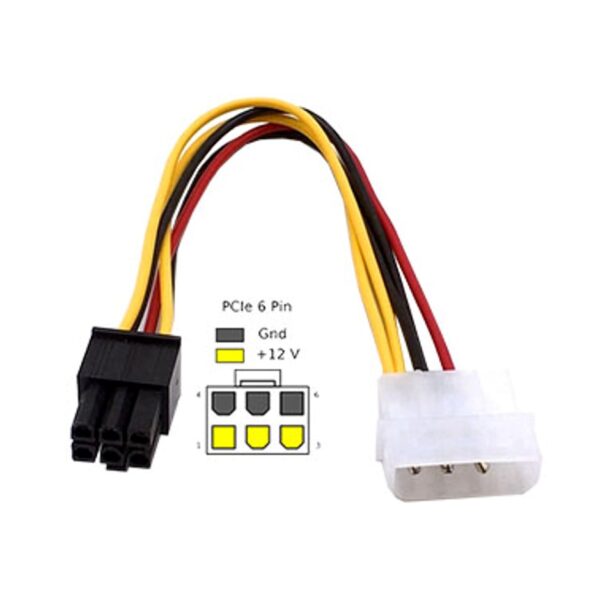 Cable De Fuente Adaptador Molex M A 6 Pines Pci-E Placas De Video Pci-E