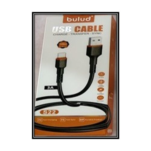 Cable Cargador Celular Usb a Tipo C 1M 3A Resistente Carga Rapida Bulud