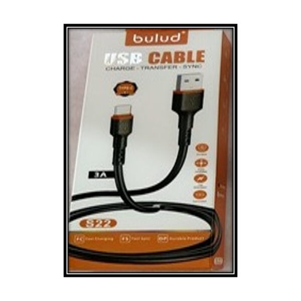 Cable Cargador Celular Usb a Tipo C 1M 3A Resistente Carga Rapida Bulud