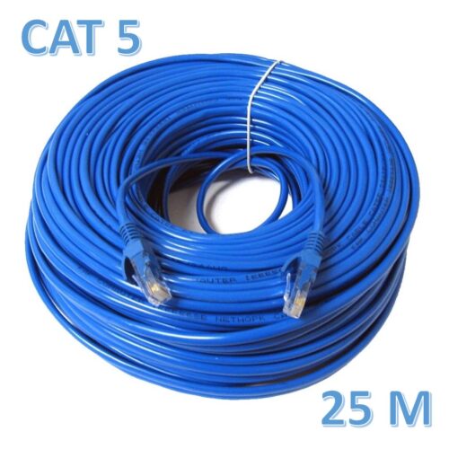 Cable De Red 25 Metros Armado Pc Módem Azul Cat 5e Rj45 Utp Lan