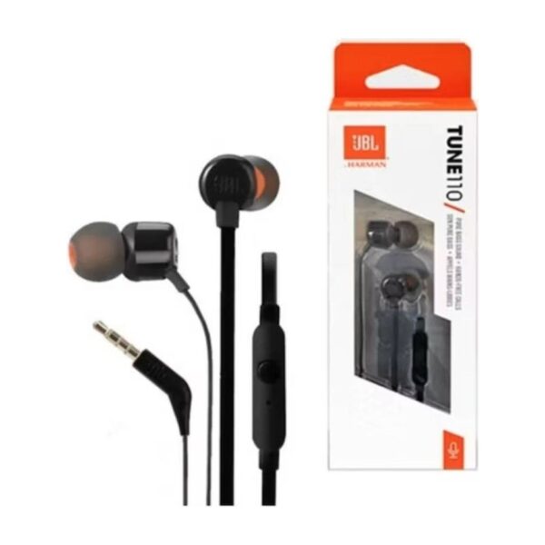 Auriculares Jbl Tune 110 Con cable Manos Libres Plug 3.5mm Color Negro