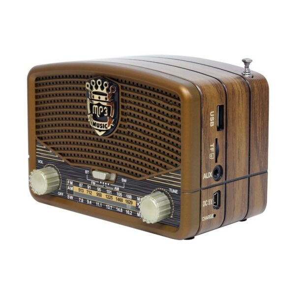 Radio Am Fm Vintage Retro Con Mp3 Bluetooth Aux Bateria