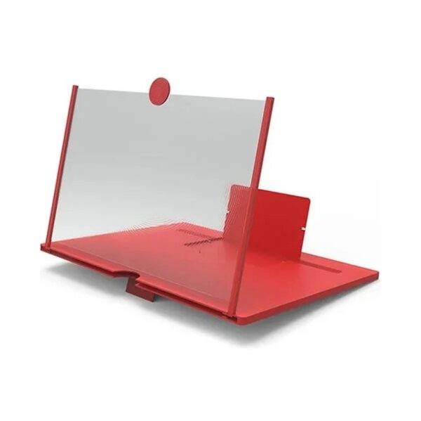 Amplificador Pantalla Aumento Para Celular Amplifica Video 3d Zoom Recto 12" Rojo