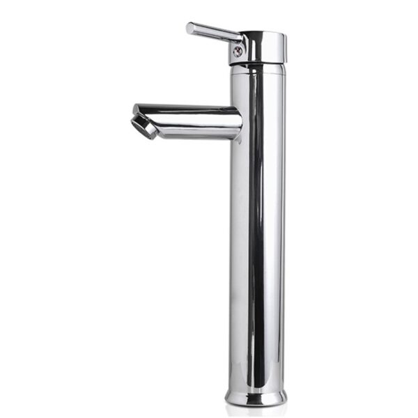 r201728.jpg Griferia Canilla Monocomando Lavatorio Alta Tubo Kubel Pico Corto Cromado