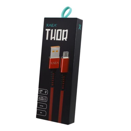 Cable Cargador Usb Tipo C 4,4A 1M Reforzado Thor Carga Rápida Xaea Rojo