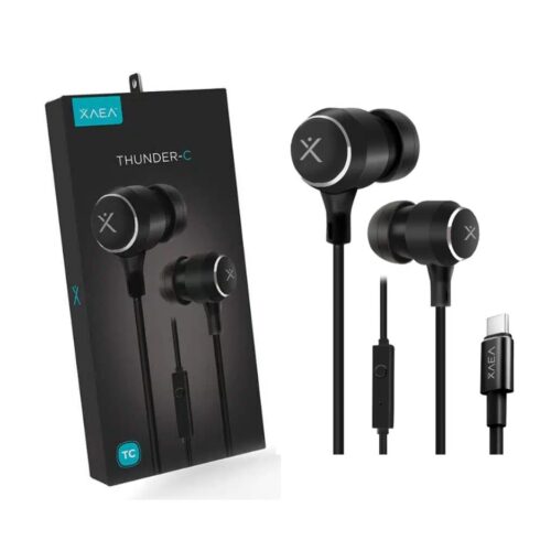 Auriculares In Ear Con Cable Tipo C Manos Libres Xaea Negro Thunder C
