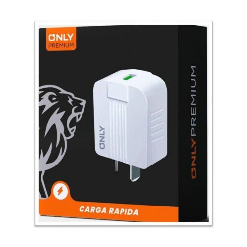 Cargador Celular Only 220V 1 X USB Con Cable Tipo C Blanco