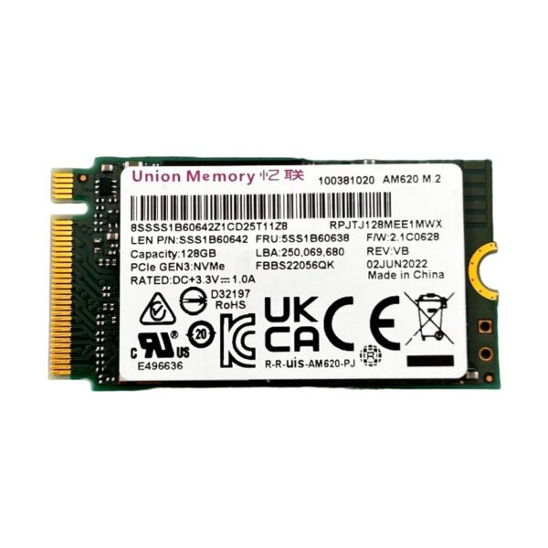 Disco Duro Solido 2242 Nvme Union Memory Ymtc Ssd M.2 128gb