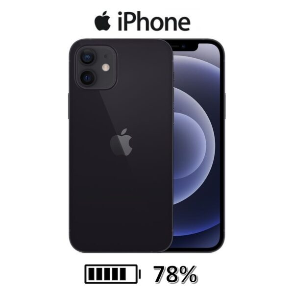 Celular Apple Iphone 12 256Gb Condicion Bateria 78% Negro Usado Como Nuevo (Sin Face Id)