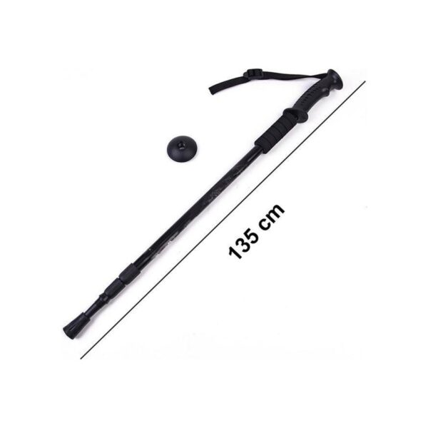 Bastón De Trekking Caminar Senderismo 60cm - 135cm Antishock Foxhunter Negro