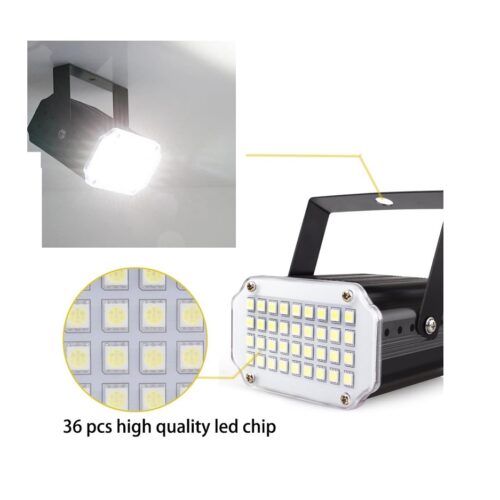 Flash 36 Led Mini Regulable Boliche Fiesta Audioritmico Dj Blanco No es RGB
